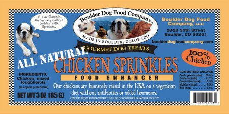 Boulder Chicken Sprinkles Product Label