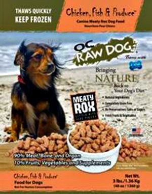 OC Raw dog food recalled 9-25-2015